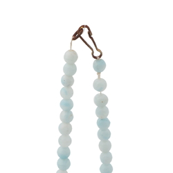 Vintage Czech necklace blue opaline glass beads 17"
