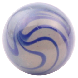 Antique Czech blue swirl opaline lampwork ball glass button 11mm