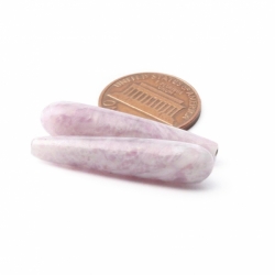 Lot (2) 33mm antique Czech lampwork lilac marble earring headpin teardrop glass beads