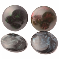 Lot (4) Antique Czech imitation semi precious gemstone celluloid over glass buttons 27mm