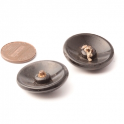 Lot (2) Antique Czech imitation semi precious gemstone celluloid over glass buttons 27mm