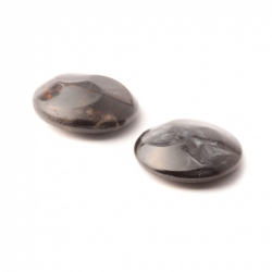 Lot (2) Antique Czech imitation semi precious gemstone celluloid over glass buttons 27mm