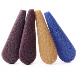 Czech Glass beads Lot (4) 35mm Art Deco Vintage snakeskin teardrop earring elements pendants
