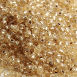Wholesale lot (50000) vintage Czech pale topaz rondelle glass seed beads 1-2mm