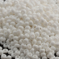 Wholesale lot (17000) vintage 1930's Czech white rondelle glass seed beads 1-2mm