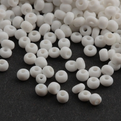 Wholesale lot (13400) vintage 1930's Czech white rondelle glass seed beads 1-2mm