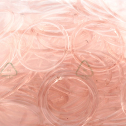 Lot (210) antique Czech rose pink glass bangles hoops earring elements 48mm