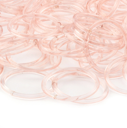 Lot (210) antique Czech rose pink glass bangles hoops earring elements 48mm
