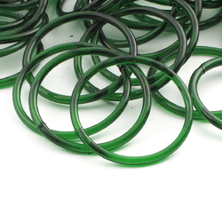 Lot (2) antique Czech Emerald green glass bangles hoops rings 49mm
