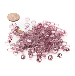 Lot (130) Czech vintage round pink glass rhinestones 7mm