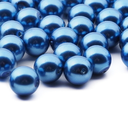 Lot (77) Czech vintage blue lustre round glass beads 8mm