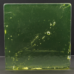 Czech square uranium glass block design decor craft lampwork art installation