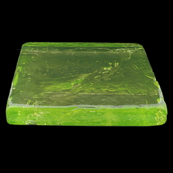Czech square uranium glass block design decor craft lampwork art installation