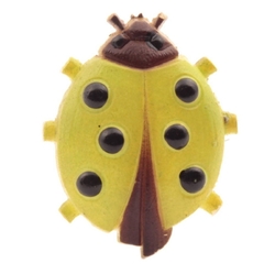 Vintage early celluloid plastic yellow ladybird lady bug pin brooch
