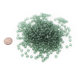 Lot (390) Czech green faceted glass beads 6mm