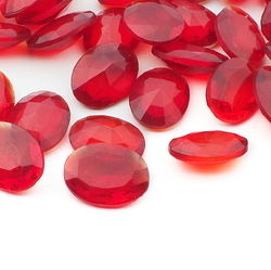 Lot (37) Czech vintage oval red glass rhinestones 11/12mm