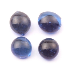 Lot (4) Czech antique sapphire blue glass cabochons craft drops