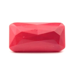Large vintage Deco Czech red faceted 2 hole rectangle connector glass bead 47x24mm