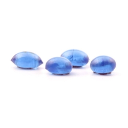 Lot (4) Czech antique sapphire blue glass cabochons craft drops