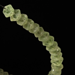 Lot (50) Czech vintage uranium English cut glass beads 4mm