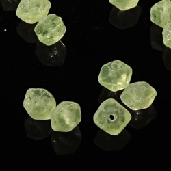 Lot (50) Czech vintage uranium English cut glass beads 4mm