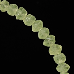 Lot (50) Czech vintage uranium English cut glass beads 4mm