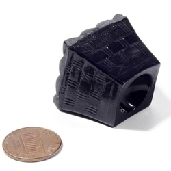 Vintage Czech miniature black glass square plant pot ornament doll house furniture