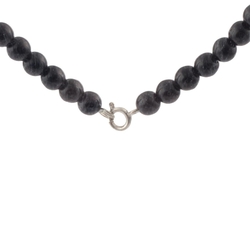 Vintage Czech necklace black crystal frost nugget glass beads