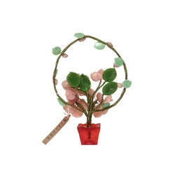 Vintage Czech Art Deco lampwork glass pink flower stem arch decoration ornament
