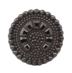Antique Victorian Czech marcasite look horse shoe glass button 32mm