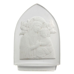 Vintage Czech intaglio religious glass font back element spiritual ornament Hoffmann Schlevogt