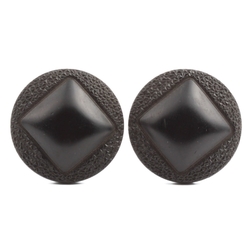 Lot (2) Antique Victorian Czech black glass buttons 27mm