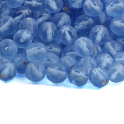 Lot (650) Austrian D.S antique blue round faceted glass beads 6mm