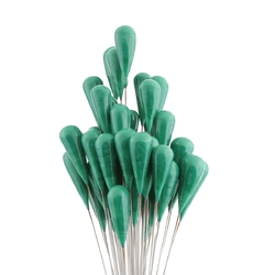 Czech lampwork green marble teardrop glass earring headpin glass bead (1 bead)