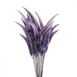 Czech lampwork violet satin Lilac moonglow glass flower spike earring headpin glass bead (1 bead)