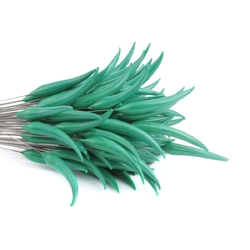 Czech lampwork green jade glass flower spike earring headpin glass bead (1 bead)