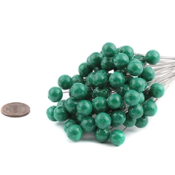 Czech lampwork green marble glass ball earring headpin glass bead (1 bead)