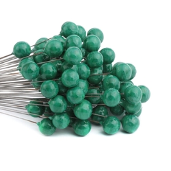 Czech lampwork green marble glass ball earring headpin glass bead (1 bead)