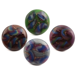 Lot (4) Antique Victorian Czech millefiori lampwork glass buttons 14mm