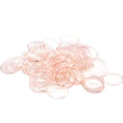 Lot (70) 48mm Antique Czech rosaline pink glass bangles hoops earring elements