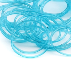 Lot (72) Antique Czech aqua blue glass bangles hoops rings 70mm