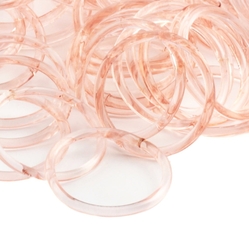 Lot (70) 48mm Antique Czech rosaline pink glass bangles hoops earring elements