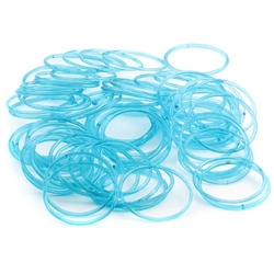 Lot (72) Antique Czech aqua blue glass bangles hoops rings 70mm