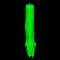Lot (6) Vintage Czech uranium green glass colonial spear Chandelier prisms unfinished 4.8"