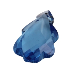 Czech antique hand cut Sapphire blue leaf pendant glass bead 30mm