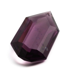 Czech antique hand cut amethyst purple heptagon pendant glass bead 34mm