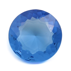 Large Czech antique hand brilliant cut blue round glass rhinestone 26mm