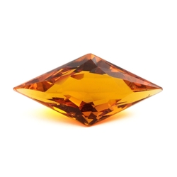 Large Czech antique hand cut amber topaz lozenge rhombus glass rhinestone 33x16mm