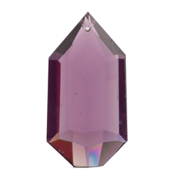 Czech antique hand cut amethyst purple heptagon pendant glass bead 34mm