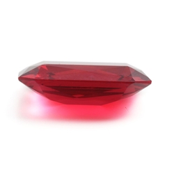 Large Czech antique hand cut fuchsia pink octagon glass rhinestone 27x18mm